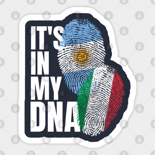 Italian Plus Argentinian DNA Mix Flag Heritage Gift Sticker by Just Rep It!!